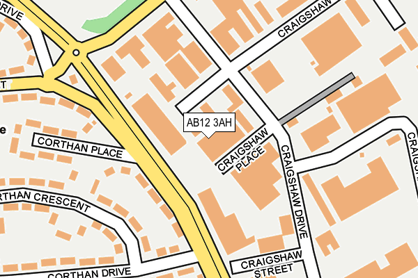 AB12 3AH map - OS OpenMap – Local (Ordnance Survey)