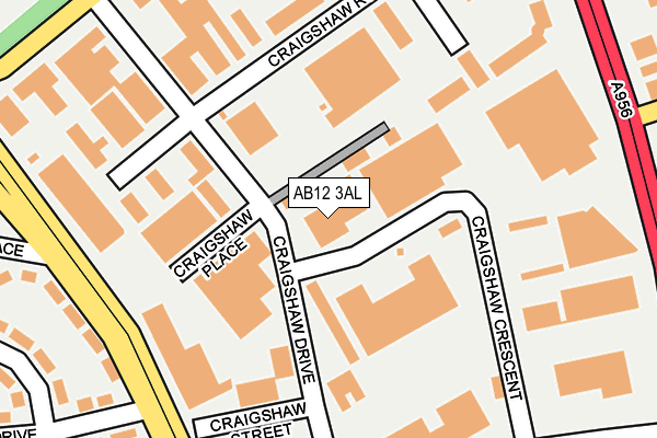 AB12 3AL map - OS OpenMap – Local (Ordnance Survey)
