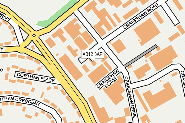 AB12 3AP map - OS OpenMap – Local (Ordnance Survey)