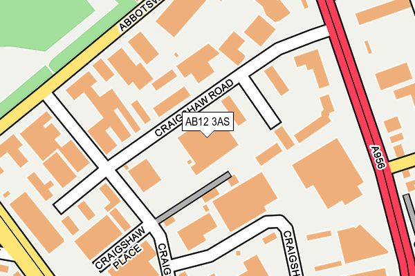 AB12 3AS map - OS OpenMap – Local (Ordnance Survey)