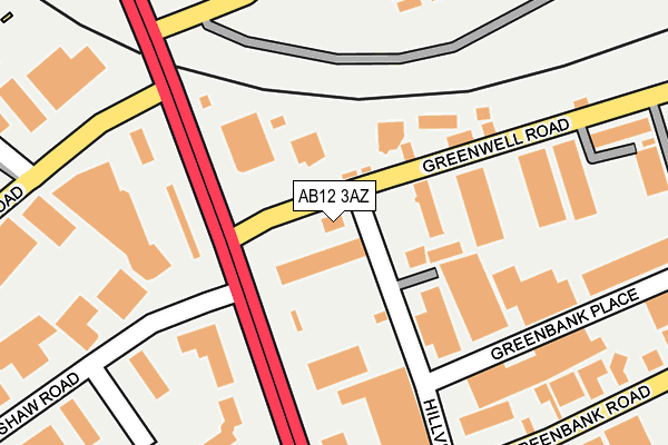 AB12 3AZ map - OS OpenMap – Local (Ordnance Survey)