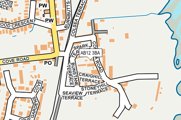 AB12 3BA map - OS OpenMap – Local (Ordnance Survey)