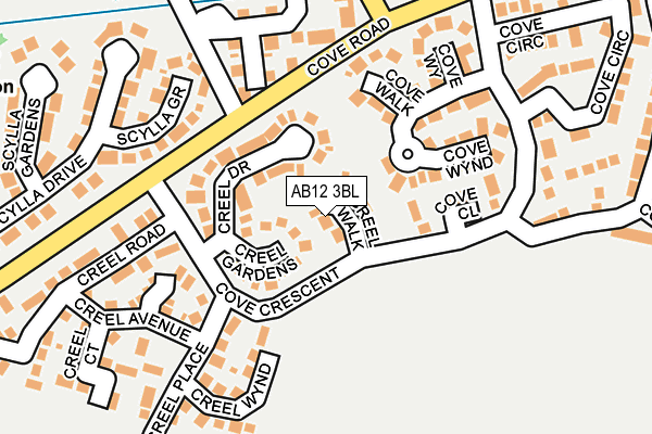 AB12 3BL map - OS OpenMap – Local (Ordnance Survey)