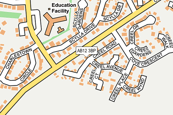 AB12 3BP map - OS OpenMap – Local (Ordnance Survey)