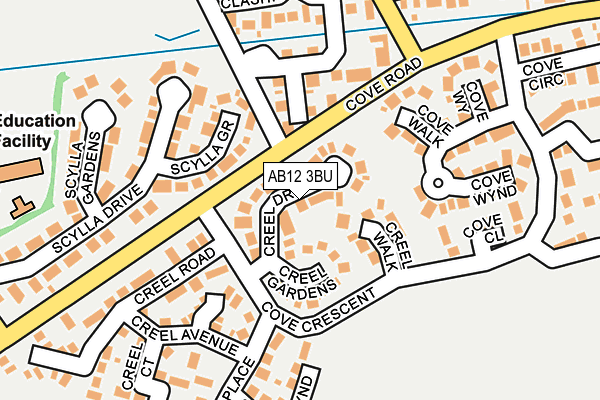 AB12 3BU map - OS OpenMap – Local (Ordnance Survey)