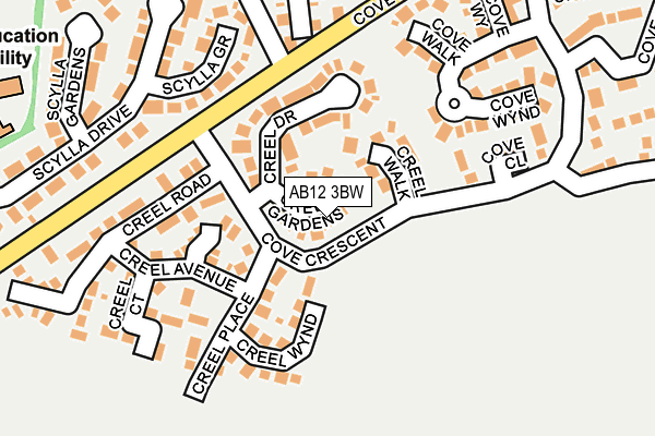 AB12 3BW map - OS OpenMap – Local (Ordnance Survey)