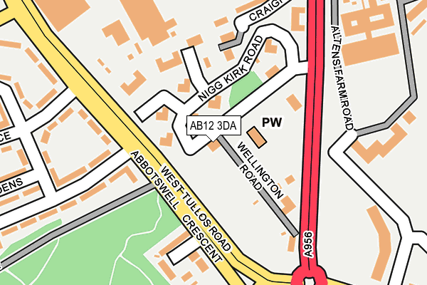 AB12 3DA map - OS OpenMap – Local (Ordnance Survey)