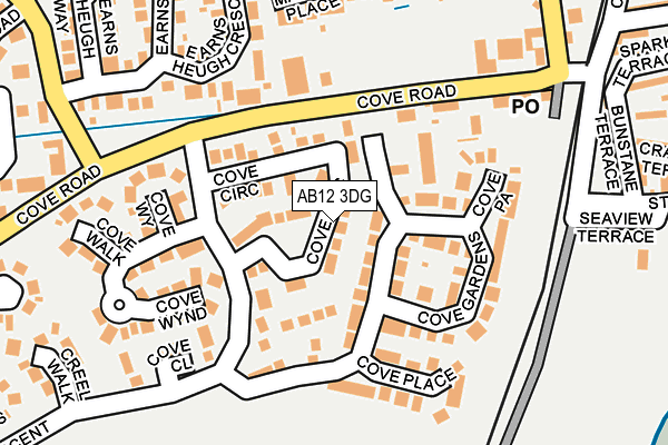 AB12 3DG map - OS OpenMap – Local (Ordnance Survey)