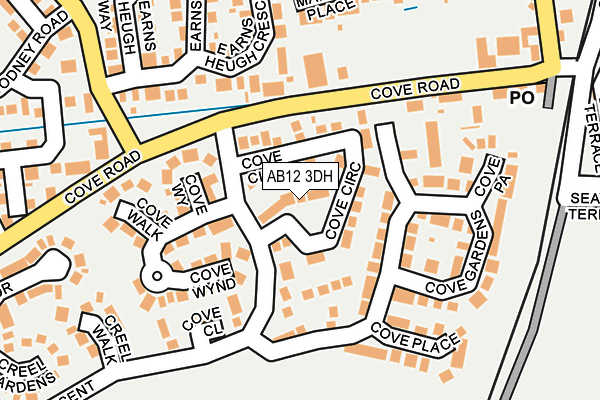 AB12 3DH map - OS OpenMap – Local (Ordnance Survey)