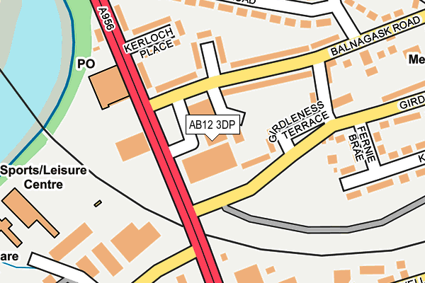 AB12 3DP map - OS OpenMap – Local (Ordnance Survey)