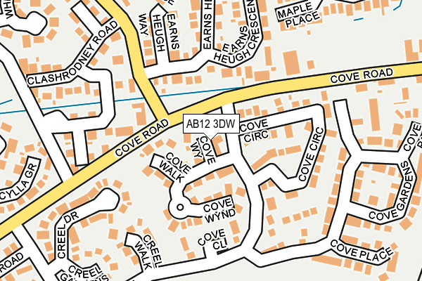 AB12 3DW map - OS OpenMap – Local (Ordnance Survey)