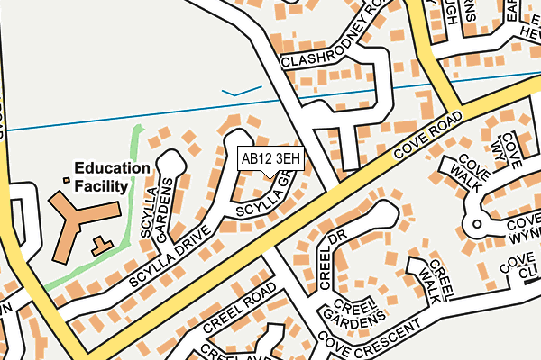 AB12 3EH map - OS OpenMap – Local (Ordnance Survey)