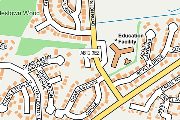 AB12 3EZ map - OS OpenMap – Local (Ordnance Survey)
