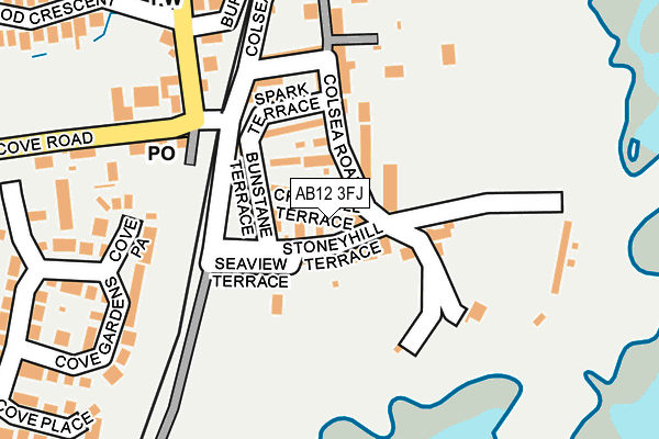 AB12 3FJ map - OS OpenMap – Local (Ordnance Survey)