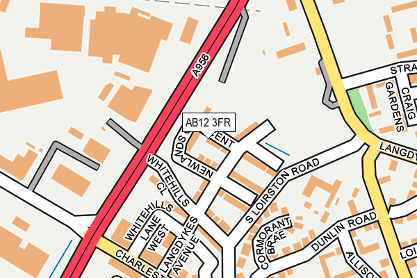 AB12 3FR map - OS OpenMap – Local (Ordnance Survey)