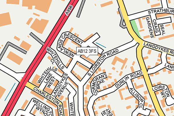 AB12 3FS map - OS OpenMap – Local (Ordnance Survey)