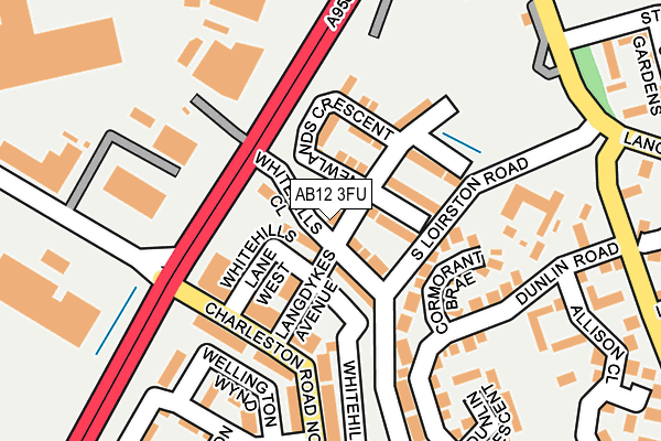 AB12 3FU map - OS OpenMap – Local (Ordnance Survey)