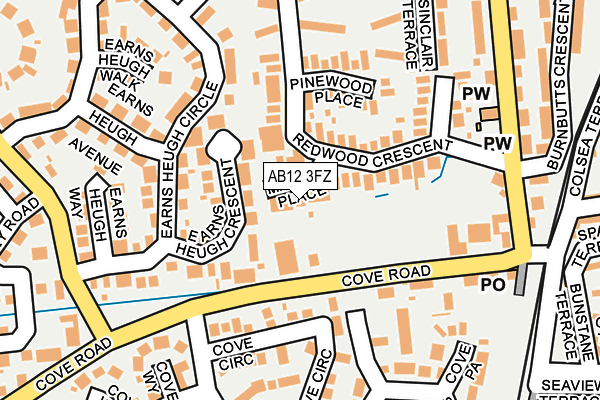 AB12 3FZ map - OS OpenMap – Local (Ordnance Survey)