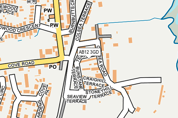 AB12 3GD map - OS OpenMap – Local (Ordnance Survey)