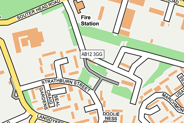 AB12 3GG map - OS OpenMap – Local (Ordnance Survey)
