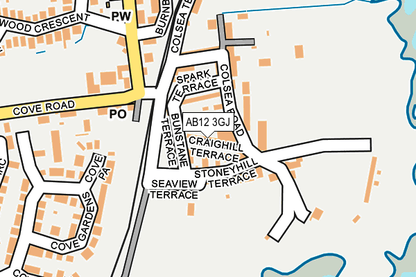 AB12 3GJ map - OS OpenMap – Local (Ordnance Survey)