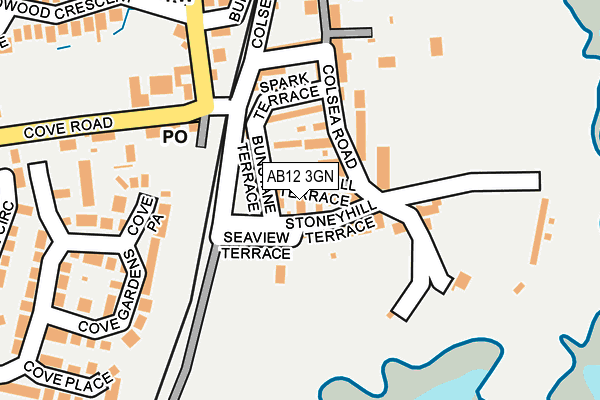 AB12 3GN map - OS OpenMap – Local (Ordnance Survey)