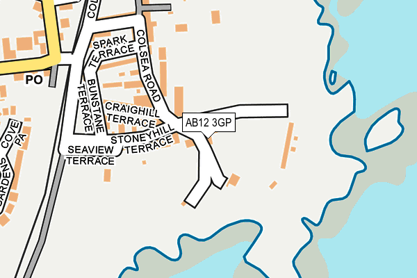 AB12 3GP map - OS OpenMap – Local (Ordnance Survey)