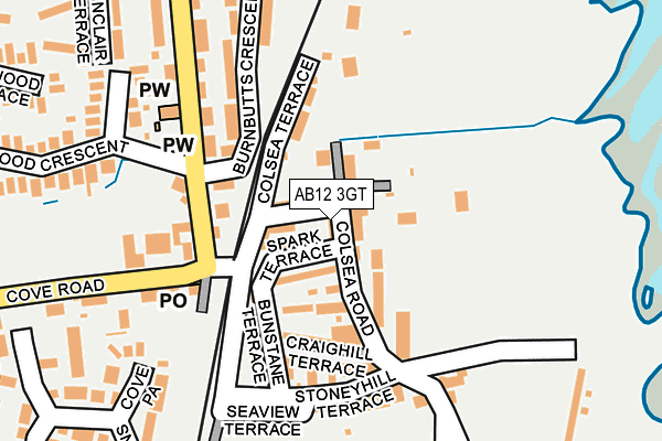 AB12 3GT map - OS OpenMap – Local (Ordnance Survey)