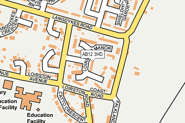 AB12 3HD map - OS OpenMap – Local (Ordnance Survey)