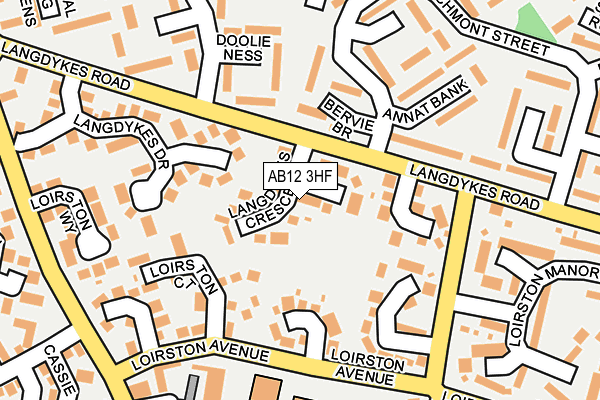 AB12 3HF map - OS OpenMap – Local (Ordnance Survey)
