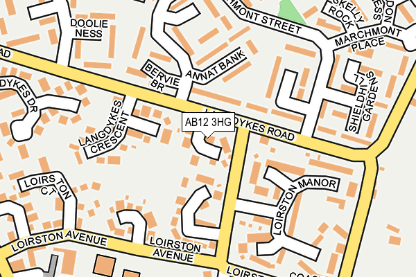 AB12 3HG map - OS OpenMap – Local (Ordnance Survey)