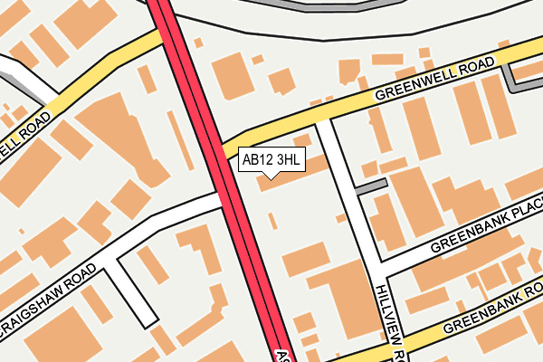 AB12 3HL map - OS OpenMap – Local (Ordnance Survey)