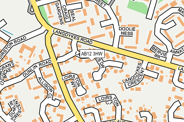 AB12 3HW map - OS OpenMap – Local (Ordnance Survey)
