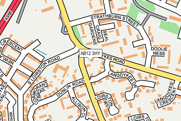 AB12 3HY map - OS OpenMap – Local (Ordnance Survey)