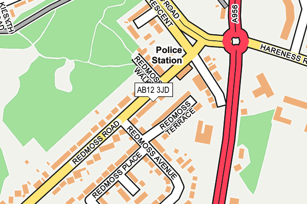 AB12 3JD map - OS OpenMap – Local (Ordnance Survey)