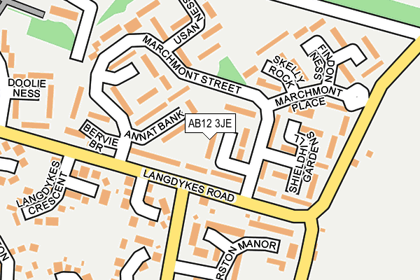 AB12 3JE map - OS OpenMap – Local (Ordnance Survey)
