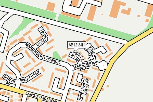AB12 3JH map - OS OpenMap – Local (Ordnance Survey)