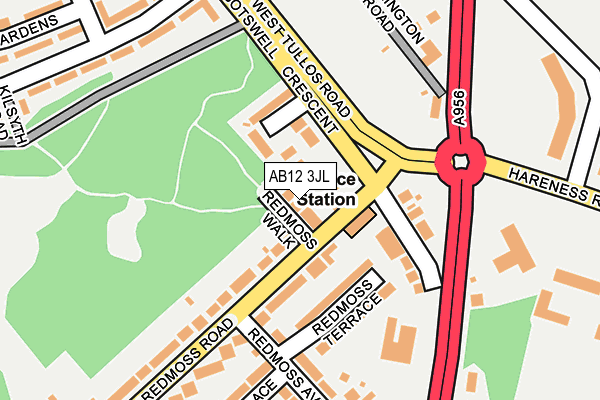 AB12 3JL map - OS OpenMap – Local (Ordnance Survey)