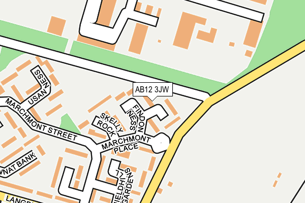 AB12 3JW map - OS OpenMap – Local (Ordnance Survey)