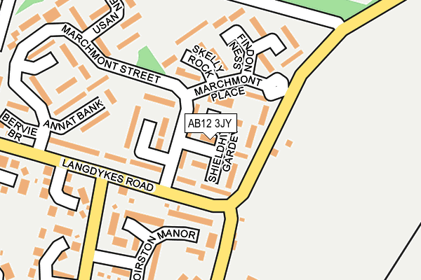 AB12 3JY map - OS OpenMap – Local (Ordnance Survey)