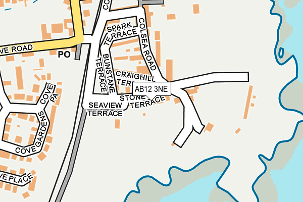 AB12 3NE map - OS OpenMap – Local (Ordnance Survey)