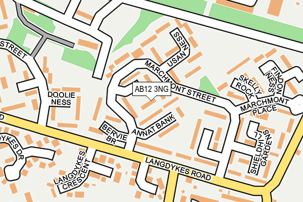 AB12 3NG map - OS OpenMap – Local (Ordnance Survey)
