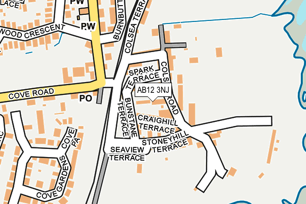 AB12 3NJ map - OS OpenMap – Local (Ordnance Survey)