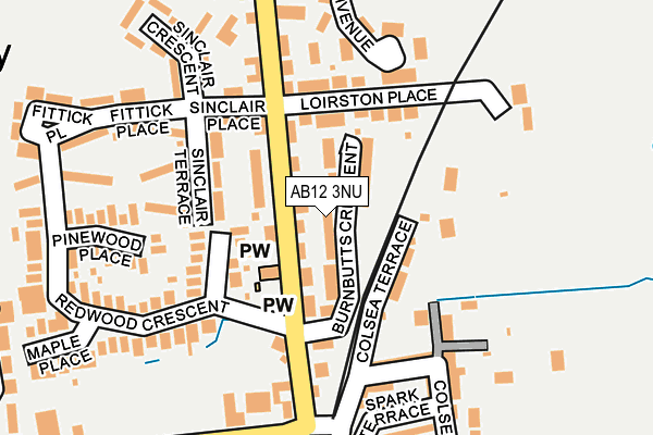AB12 3NU map - OS OpenMap – Local (Ordnance Survey)