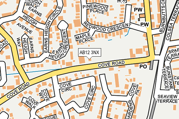 AB12 3NX map - OS OpenMap – Local (Ordnance Survey)