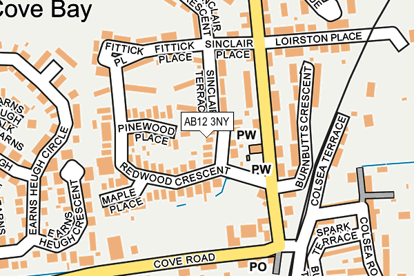 AB12 3NY map - OS OpenMap – Local (Ordnance Survey)