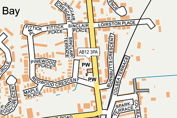 AB12 3PA map - OS OpenMap – Local (Ordnance Survey)
