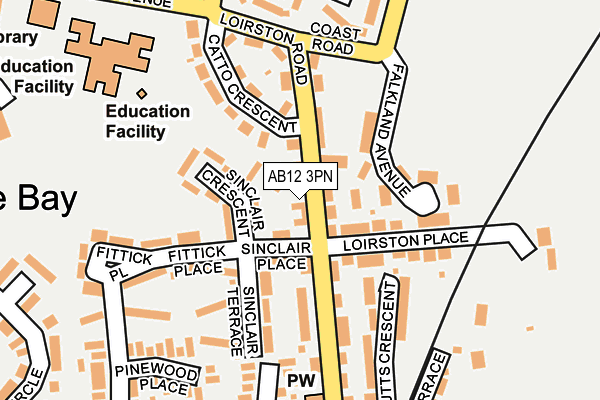 AB12 3PN map - OS OpenMap – Local (Ordnance Survey)