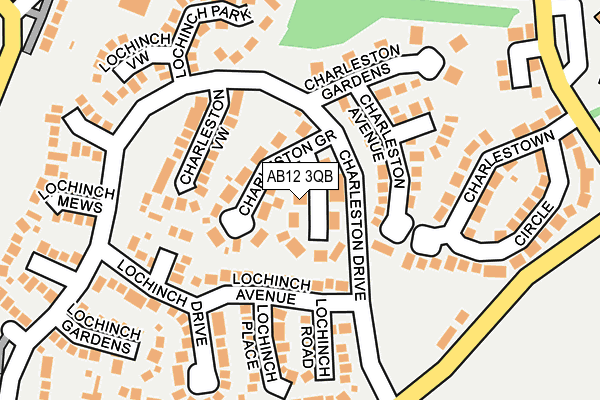 AB12 3QB map - OS OpenMap – Local (Ordnance Survey)