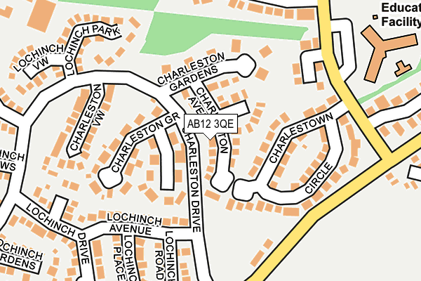 AB12 3QE map - OS OpenMap – Local (Ordnance Survey)